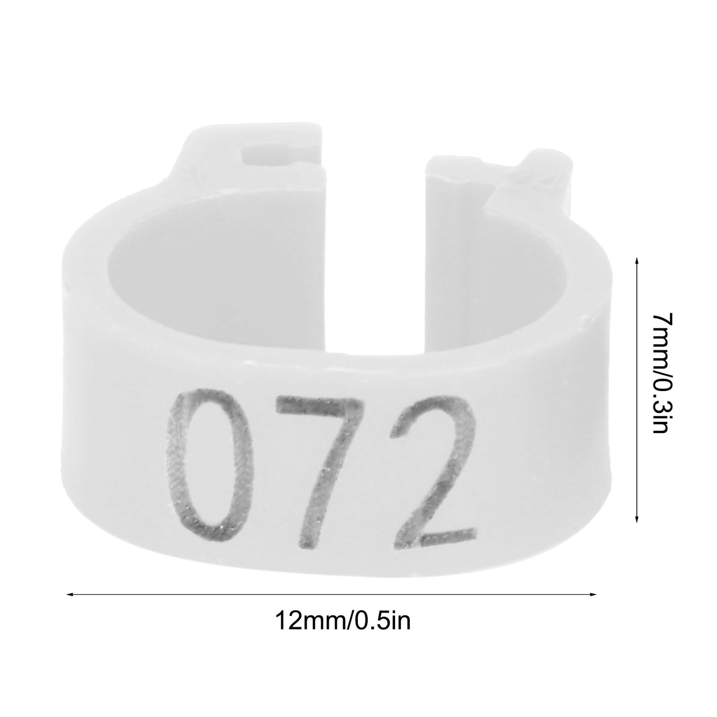 001-100 Numbered Bird Foot Ring Reusable Pigeons Identify Clip Poultry AccessoryWhite