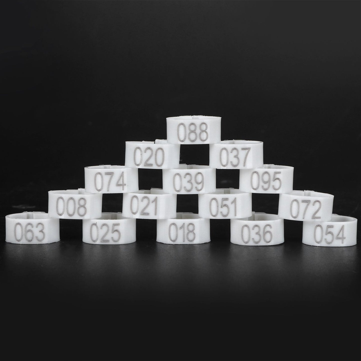 001-100 Numbered Bird Foot Ring Reusable Pigeons Identify Clip Poultry AccessoryWhite