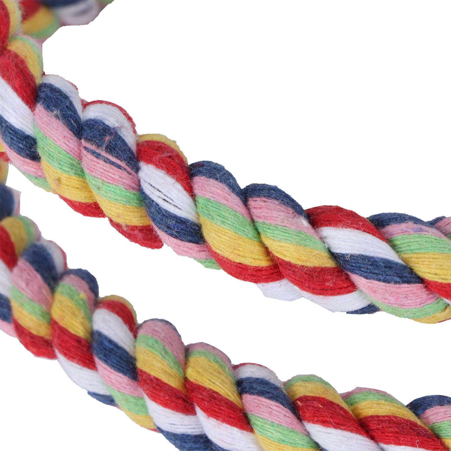 2Pcs Bird Stand Rope with Bell Colorful Hanging Cotton Rope Parrots Climbing Bar Toys