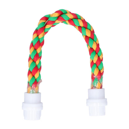 Bird Parrots Stand Colorful U Shape Cotton Rope Standing Climbing Bar Chewing Toy