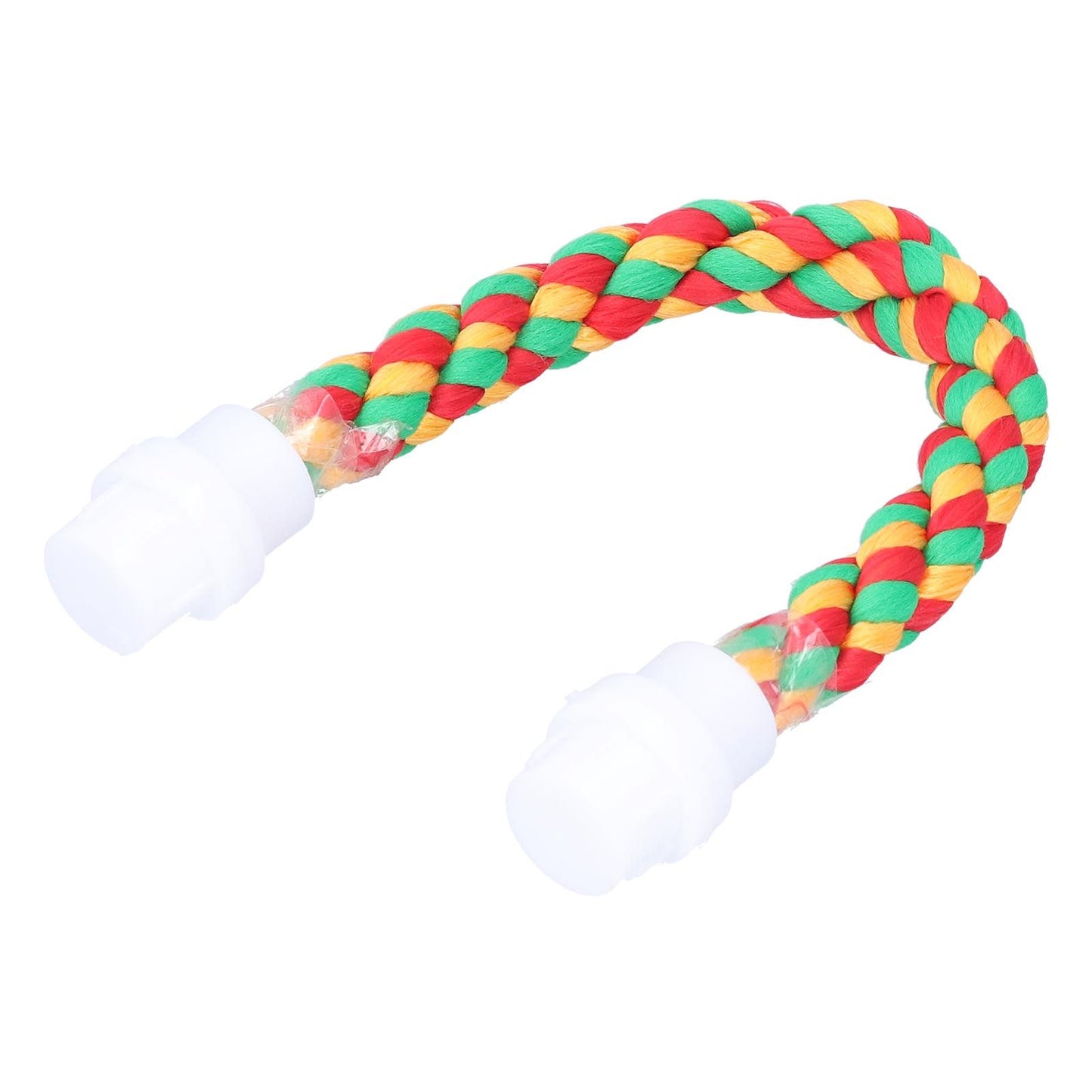 Bird Parrots Stand Colorful U Shape Cotton Rope Standing Climbing Bar Chewing Toy