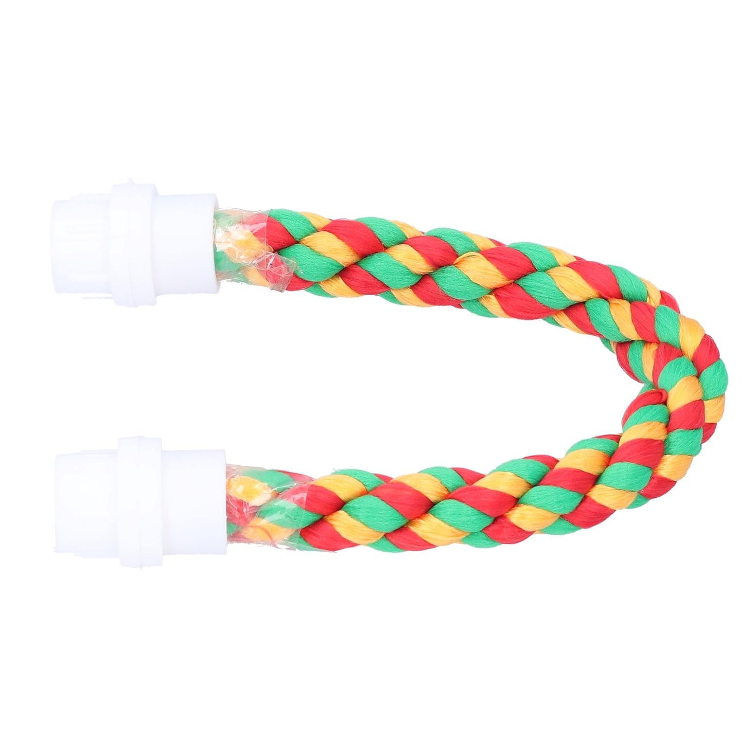 Bird Parrots Stand Colorful U Shape Cotton Rope Standing Climbing Bar Chewing Toy