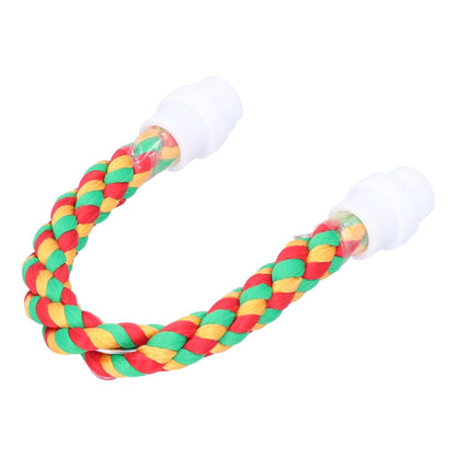 Bird Parrots Stand Colorful U Shape Cotton Rope Standing Climbing Bar Chewing Toy