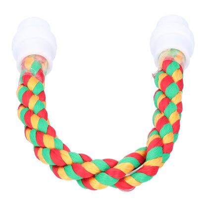Bird Parrots Stand Colorful U Shape Cotton Rope Standing Climbing Bar Chewing Toy