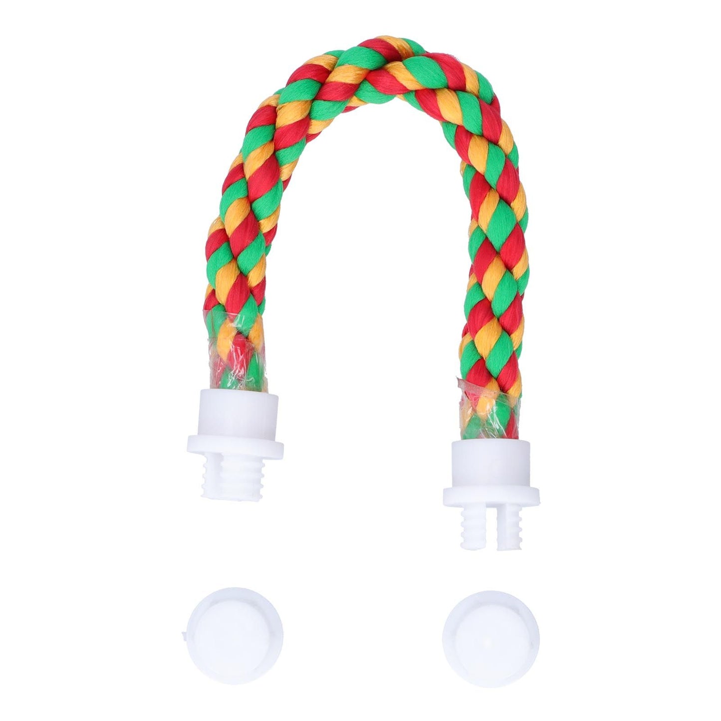 Bird Parrots Stand Colorful U Shape Cotton Rope Standing Climbing Bar Chewing Toy