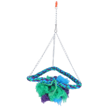 Bird Parrots Swing Ladder Stand Cotton Rope Birdcage Hanging Chewing Biting Toys