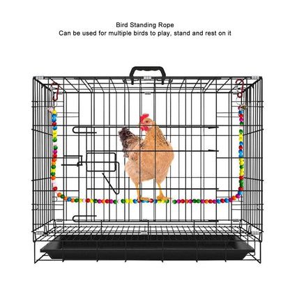 Bird Standing Rope Flexible Colorful Swing Cage Hanging Chewing Climbing Toys Supplies