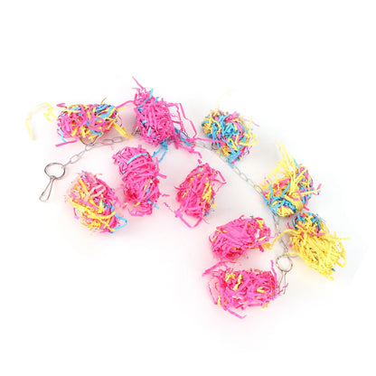 Sand Paper String Colorful Bird Toy Hanging Pet Cage Decor Biting Chewing Toy Bird Supplies