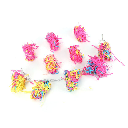 Sand Paper String Colorful Bird Toy Hanging Pet Cage Decor Biting Chewing Toy Bird Supplies