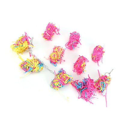 Sand Paper String Colorful Bird Toy Hanging Pet Cage Decor Biting Chewing Toy Bird Supplies