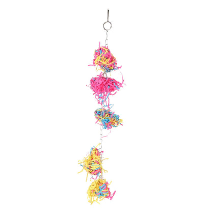 Sand Paper String Colorful Bird Toy Hanging Pet Cage Decor Biting Chewing Toy Bird Supplies