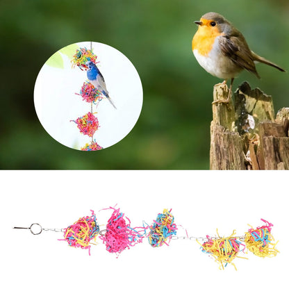 Sand Paper String Colorful Bird Toy Hanging Pet Cage Decor Biting Chewing Toy Bird Supplies