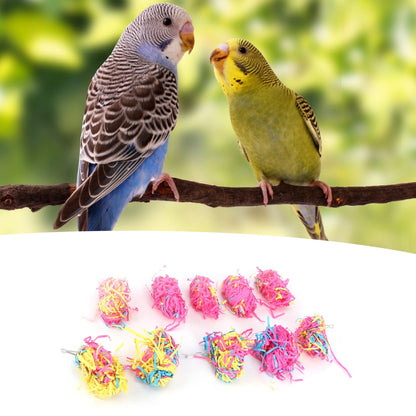 Sand Paper String Colorful Bird Toy Hanging Pet Cage Decor Biting Chewing Toy Bird Supplies