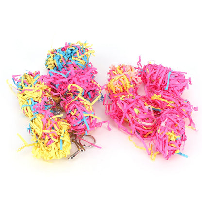 Sand Paper String Colorful Bird Toy Hanging Pet Cage Decor Biting Chewing Toy Bird Supplies