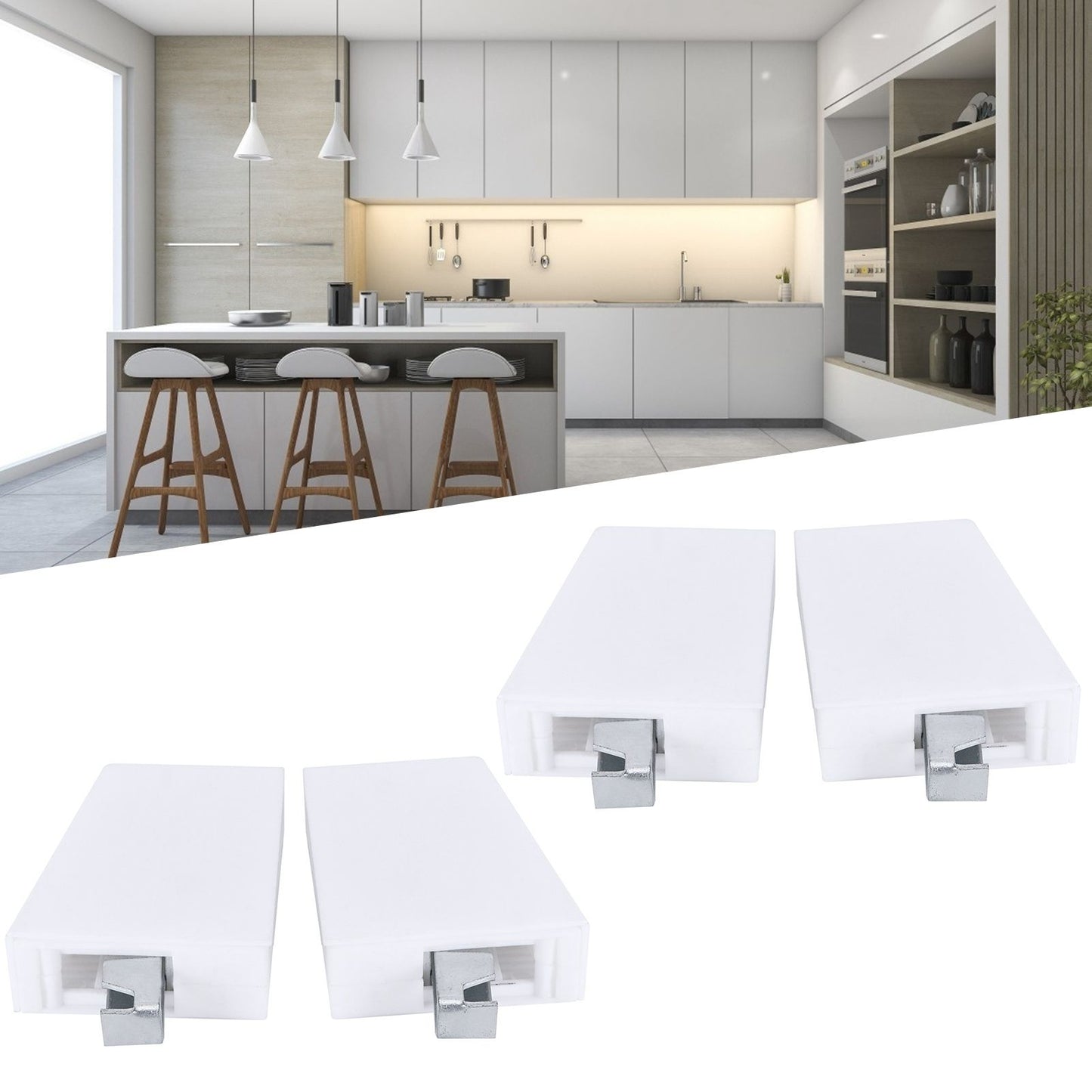 2Set Adjustable Cabinet Hanger with Mounting Plate Cupboard Furniture Hardware Parts