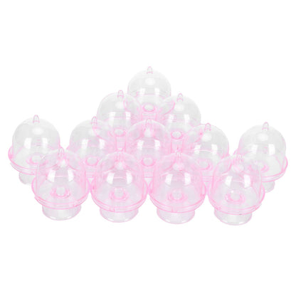 12 Set Mini Candy Box Cake Stand Cupcake Candy Display Plate with Lid Party SuppliesPink