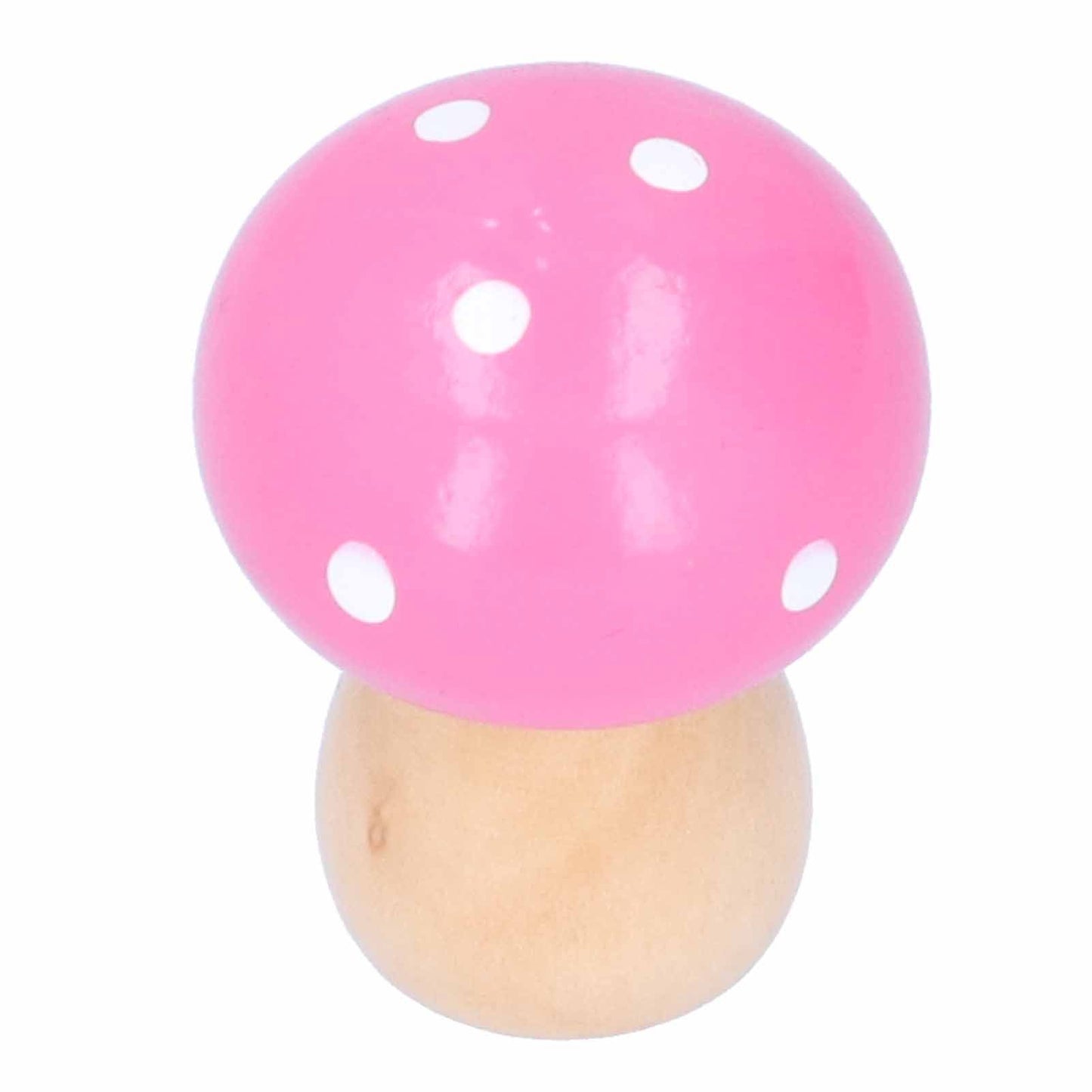 3Pcs/Set Mushroom Crafts Innovative Cute Wooden Ornaments Home Office Desktop DecorationPink