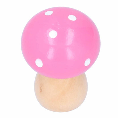 3Pcs/Set Mushroom Crafts Innovative Cute Wooden Ornaments Home Office Desktop DecorationPink
