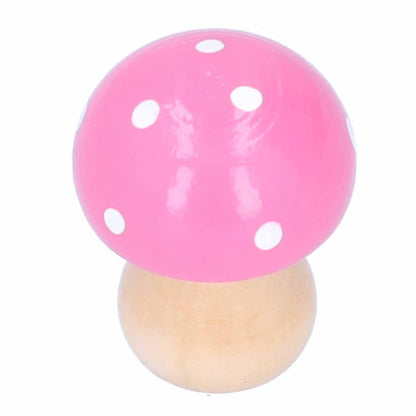 3Pcs/Set Mushroom Crafts Innovative Cute Wooden Ornaments Home Office Desktop DecorationPink