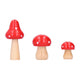 3Pcs/Set Mushroom Crafts Innovative Cute Wooden Ornaments Home Office Desktop DecorationRed
