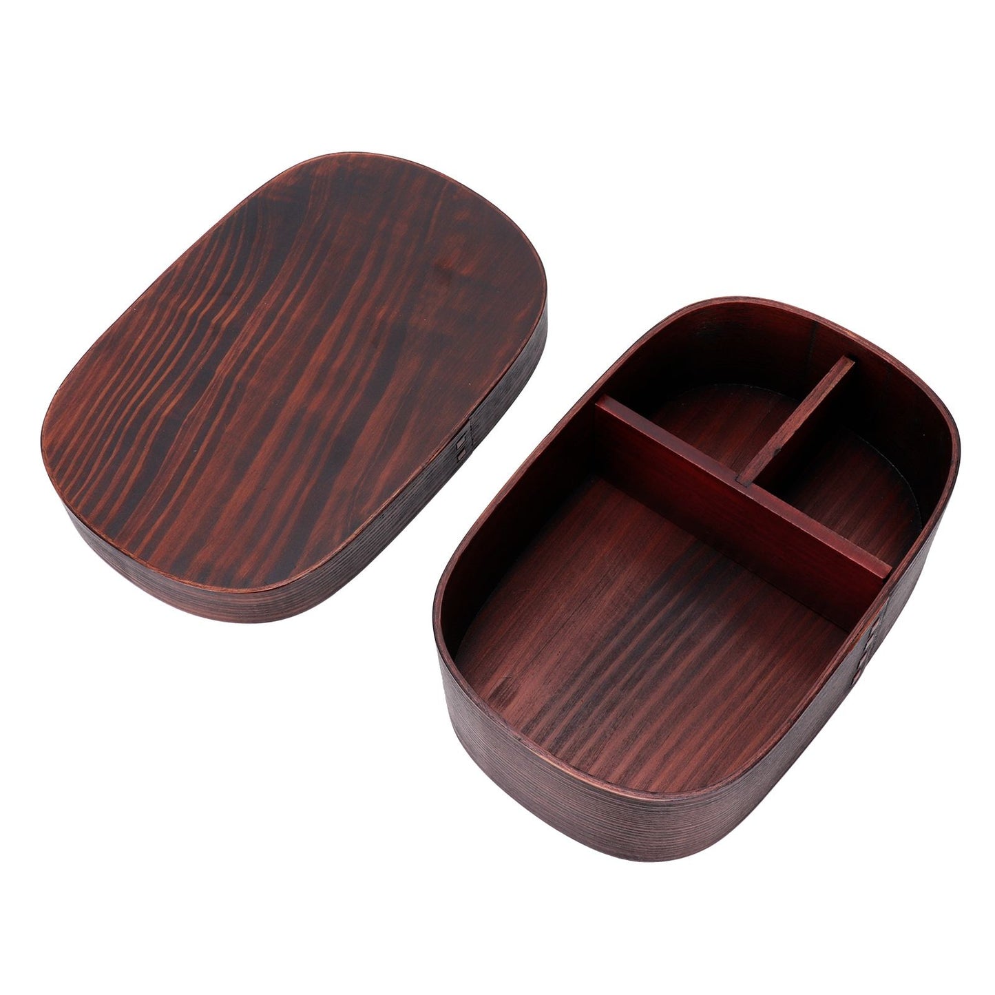 Wooden Lunch Box Portable Food Container Tablewares for Home Office Picnic CampingPainted