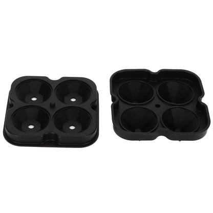 4Grid Ice Mold Reusable DiamondShape Ice Cubes Maker Tray Home Kitchen Supplies(Black )