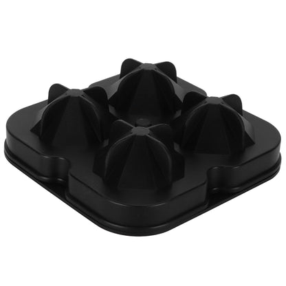 4Grid Ice Mold Reusable DiamondShape Ice Cubes Maker Tray Home Kitchen Supplies(Black )