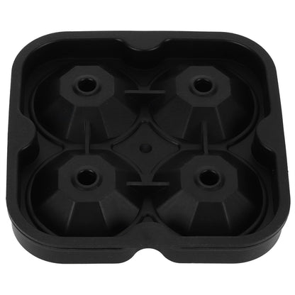 4Grid Ice Mold Reusable DiamondShape Ice Cubes Maker Tray Home Kitchen Supplies(Black )