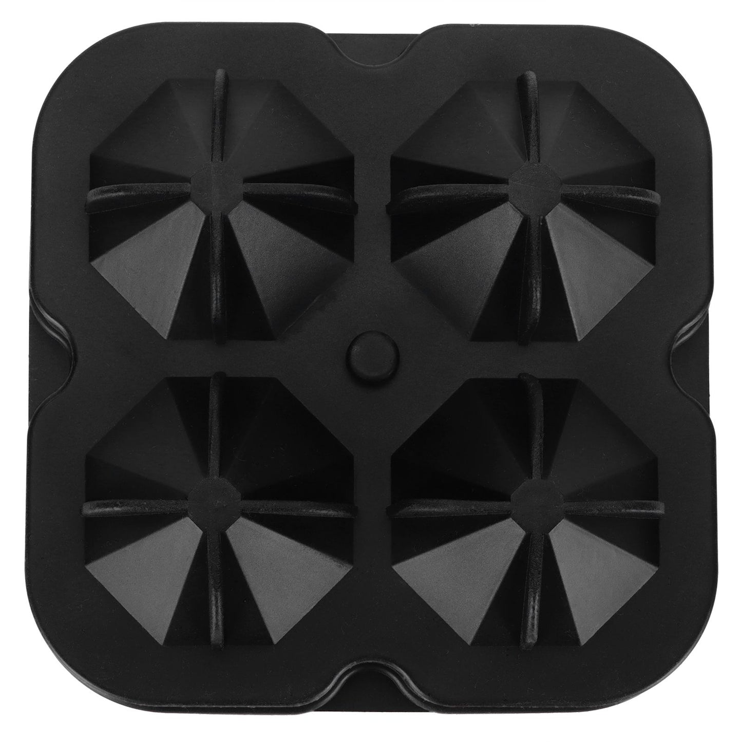 4Grid Ice Mold Reusable DiamondShape Ice Cubes Maker Tray Home Kitchen Supplies(Black )