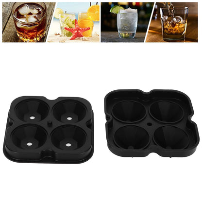 4Grid Ice Mold Reusable DiamondShape Ice Cubes Maker Tray Home Kitchen Supplies(Black )