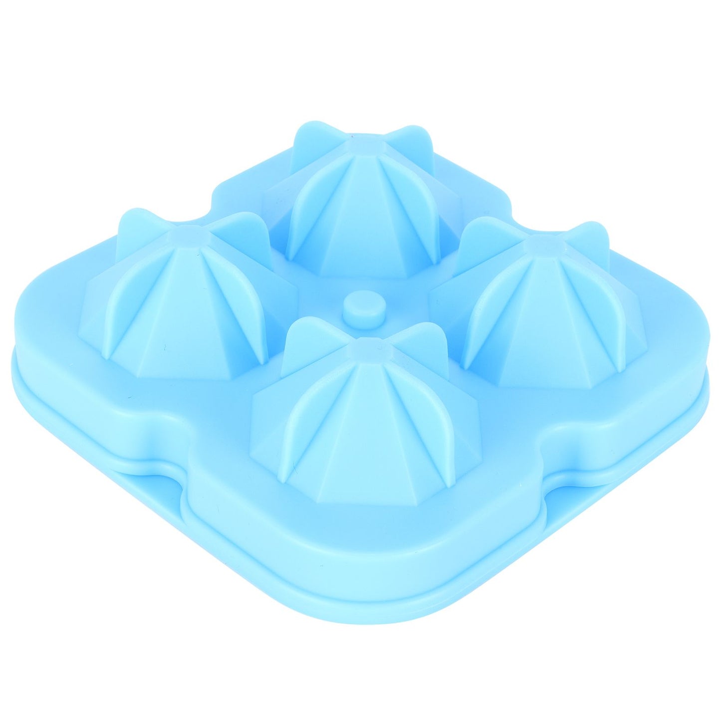 4Grid Ice Mold Reusable DiamondShape Ice Cubes Maker Tray Home Kitchen Supplies(Blue )