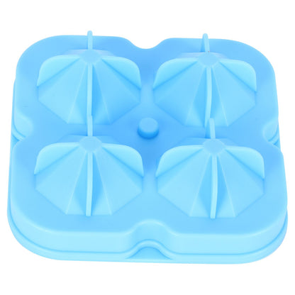 4Grid Ice Mold Reusable DiamondShape Ice Cubes Maker Tray Home Kitchen Supplies(Blue )