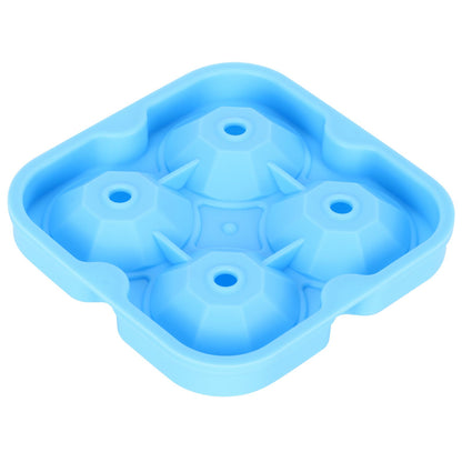 4Grid Ice Mold Reusable DiamondShape Ice Cubes Maker Tray Home Kitchen Supplies(Blue )
