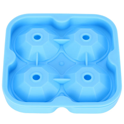 4Grid Ice Mold Reusable DiamondShape Ice Cubes Maker Tray Home Kitchen Supplies(Blue )