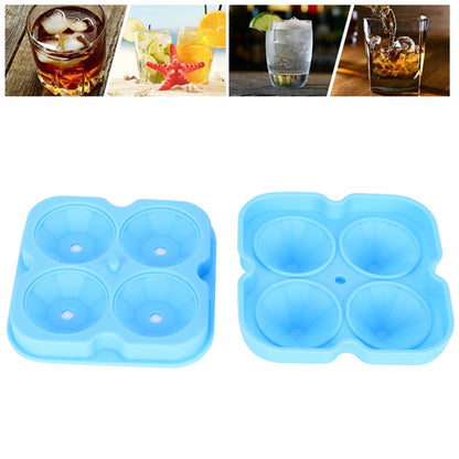 4Grid Ice Mold Reusable DiamondShape Ice Cubes Maker Tray Home Kitchen Supplies(Blue )