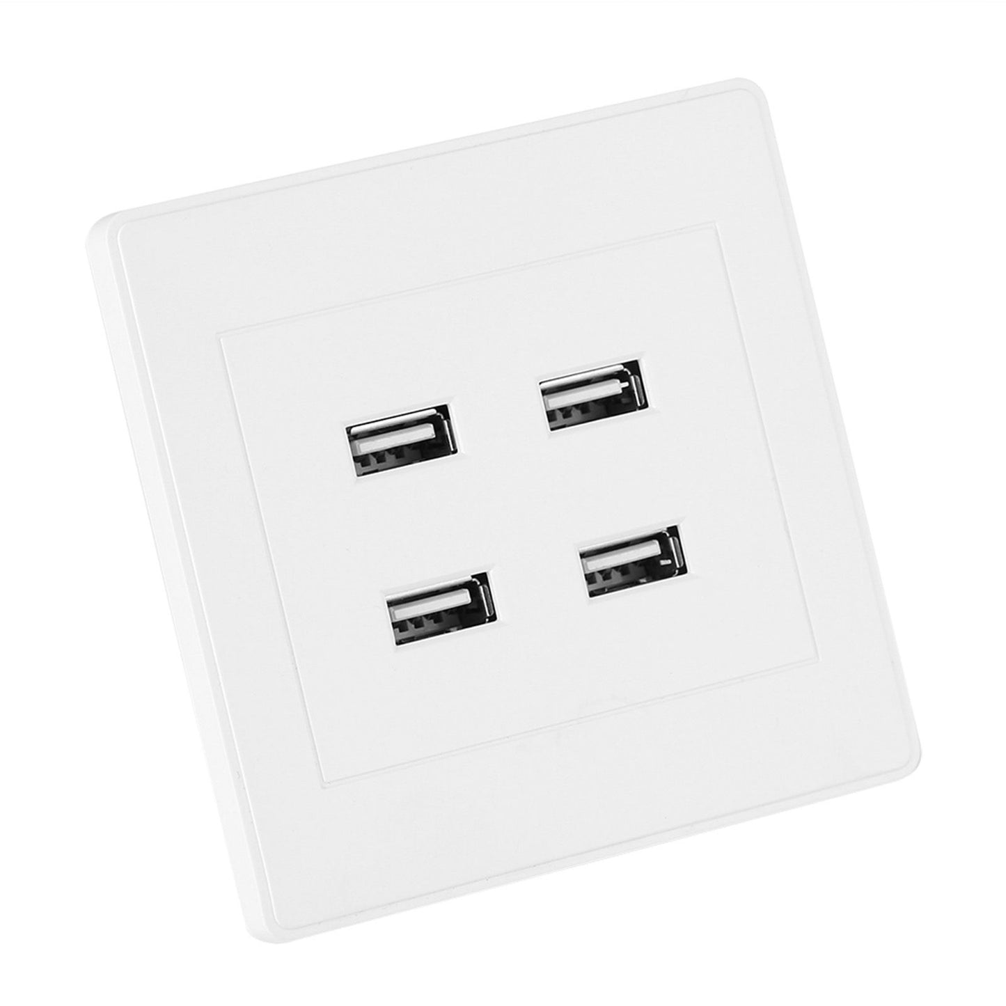4 USB Ports DC 5V Home Office Electric Wall Mounted Power Socket Charger Outlet(110~250V)