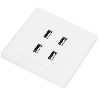 4 USB Ports DC 5V Home Office Electric Wall Mounted Power Socket Charger Outlet(110~250V)