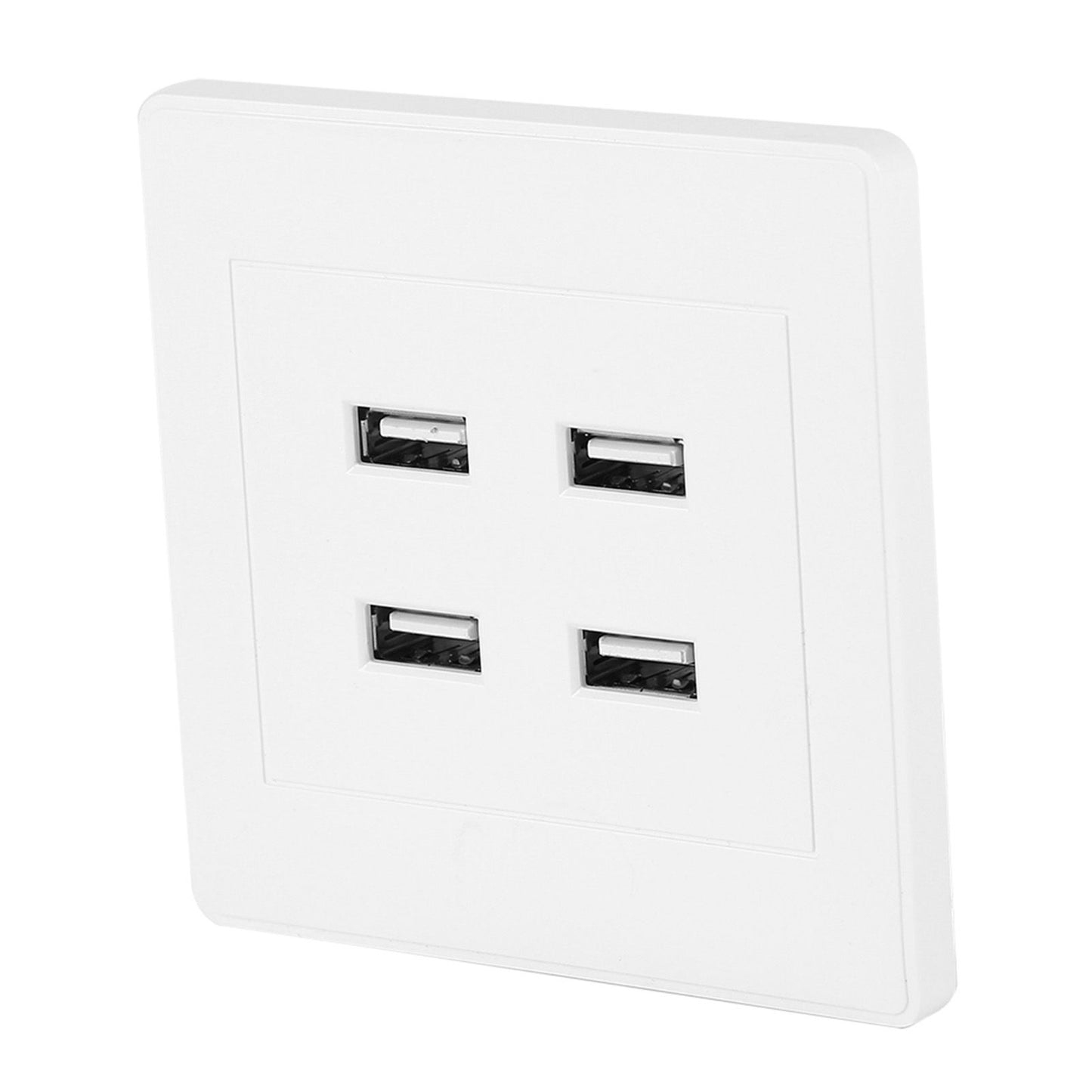 4 USB Ports DC 5V Home Office Electric Wall Mounted Power Socket Charger Outlet(110~250V)