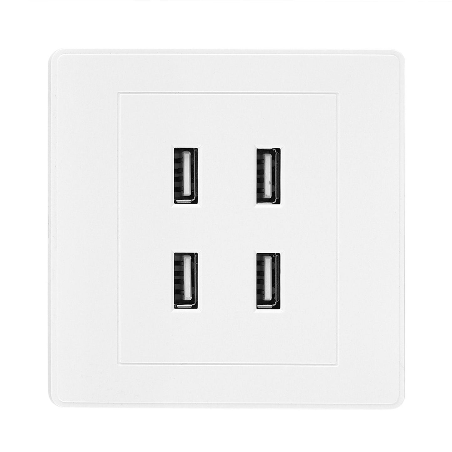 4 USB Ports DC 5V Home Office Electric Wall Mounted Power Socket Charger Outlet(110~250V)