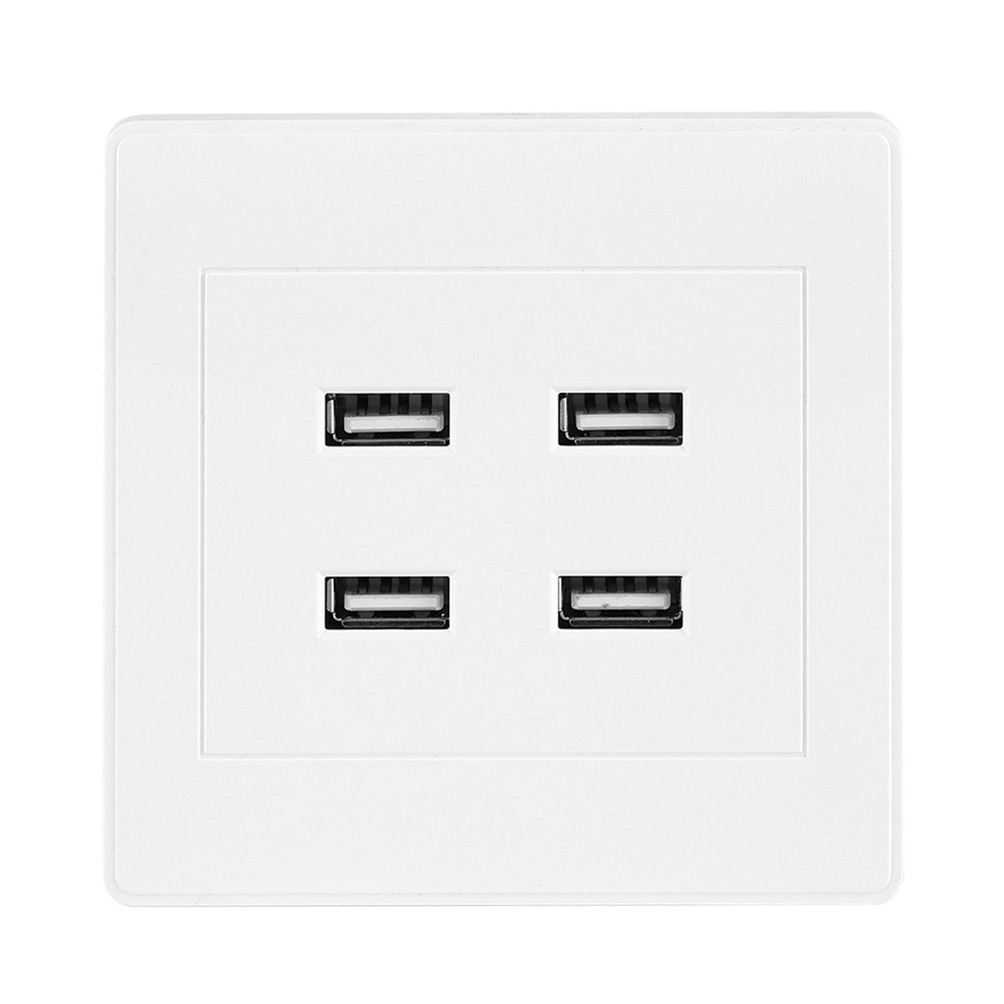 4 USB Ports DC 5V Home Office Electric Wall Mounted Power Socket Charger Outlet(110~250V)