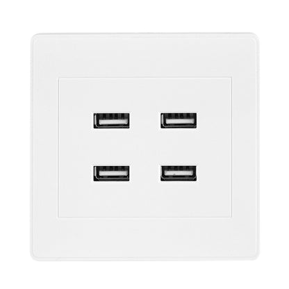 4 USB Ports DC 5V Home Office Electric Wall Mounted Power Socket Charger Outlet(110~250V)