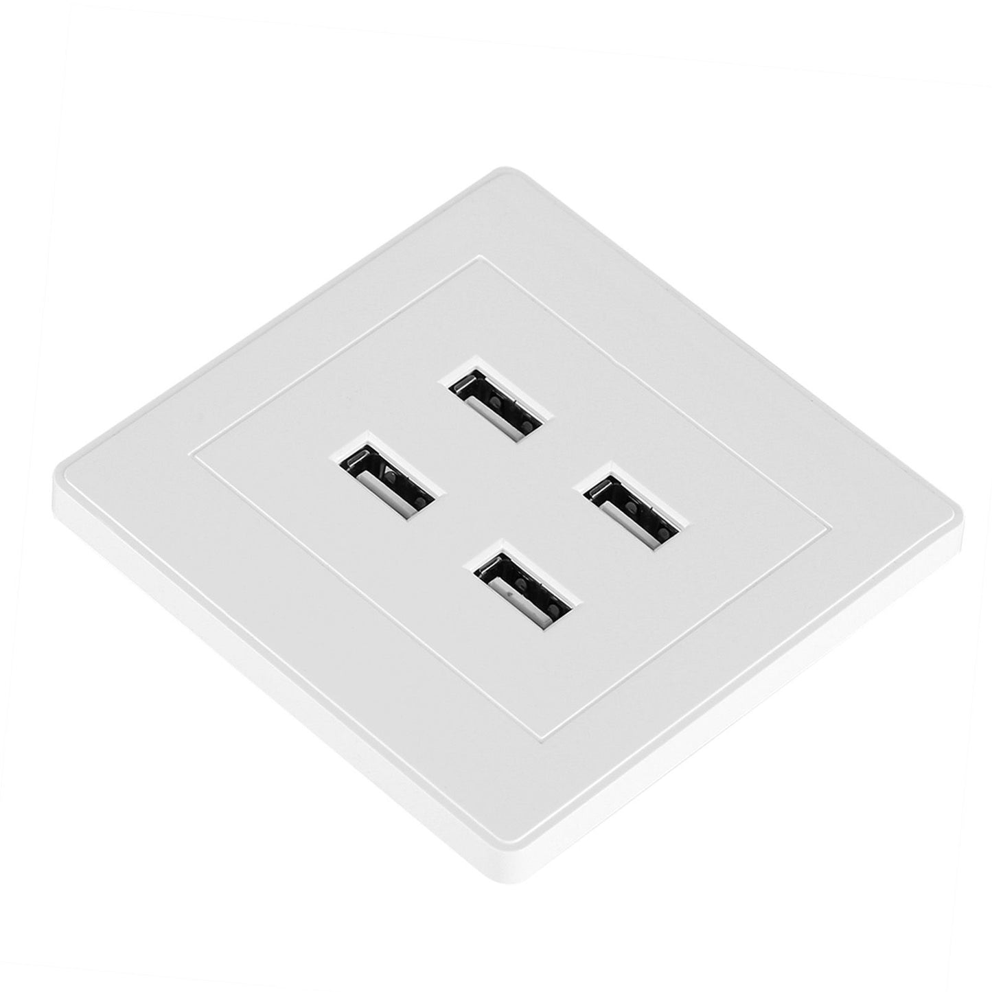 4 USB Ports DC 5V Home Office Electric Wall Mounted Power Socket Charger Outlet(110~250V)