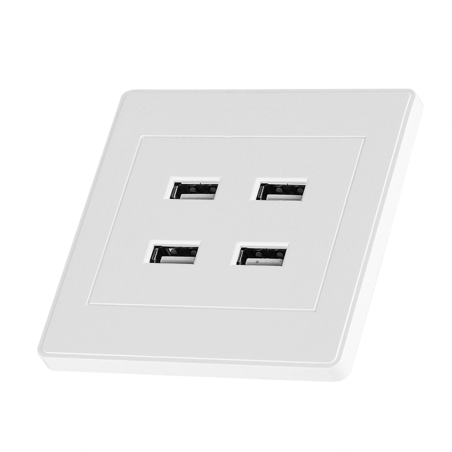 4 USB Ports DC 5V Home Office Electric Wall Mounted Power Socket Charger Outlet(110~250V)