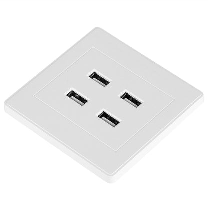 4 USB Ports DC 5V Home Office Electric Wall Mounted Power Socket Charger Outlet(110~250V)
