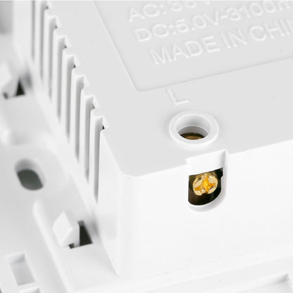 4 USB Ports DC 5V Home Office Electric Wall Mounted Power Socket Charger Outlet(110~250V)