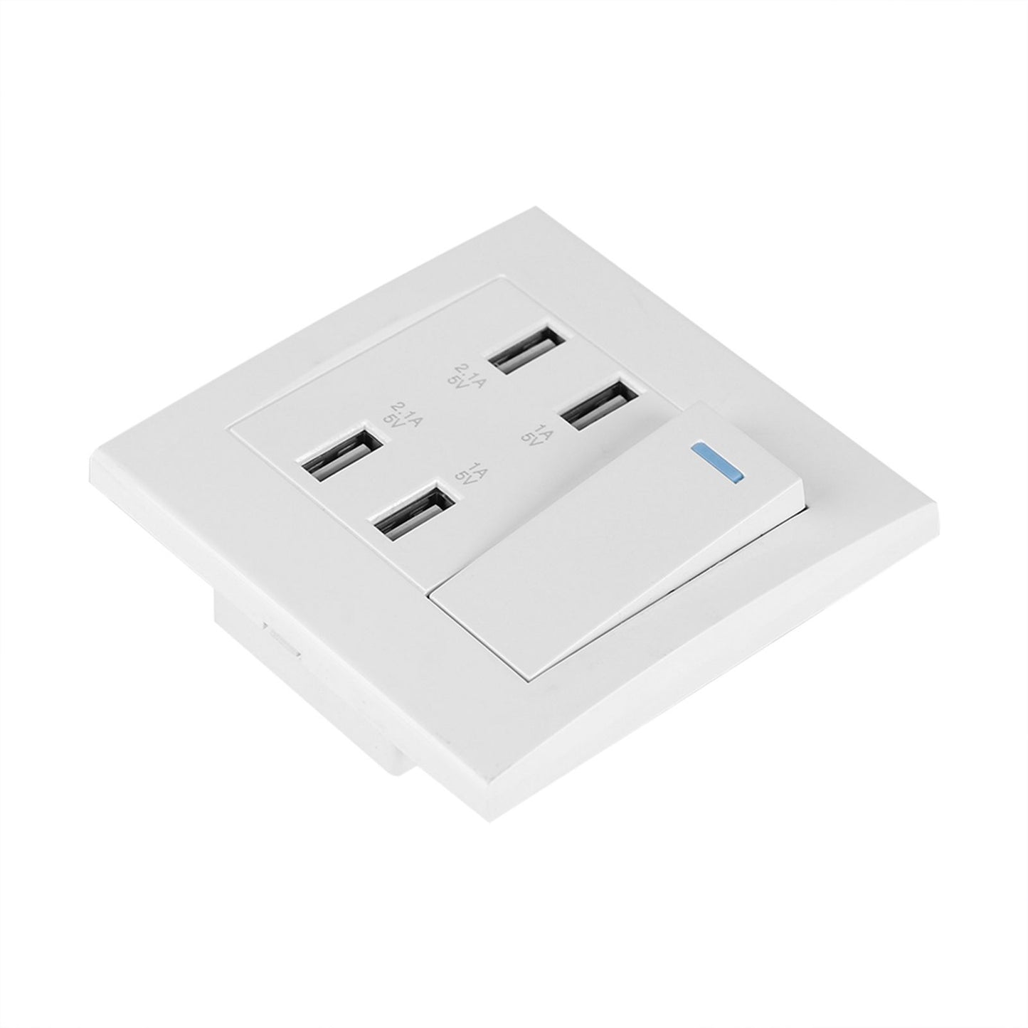 4 Ports Switch Control 5V 2.1A/1A 4100mA USB Wall Mounted Power Socket Charger Outlet(220~250V)