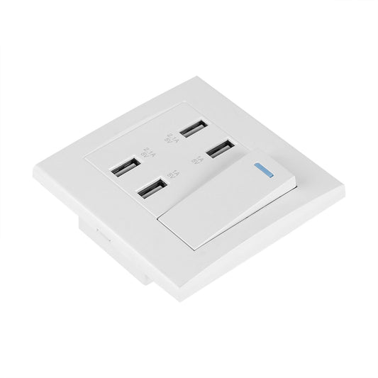 4 Ports Switch Control 5V 2.1A/1A 4100mA USB Wall Mounted Power Socket Charger Outlet(220~250V)