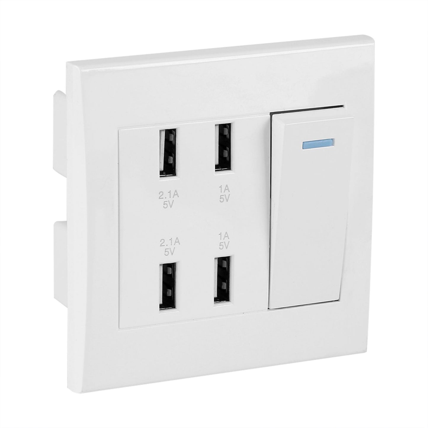 4 Ports Switch Control 5V 2.1A/1A 4100mA USB Wall Mounted Power Socket Charger Outlet(220~250V)