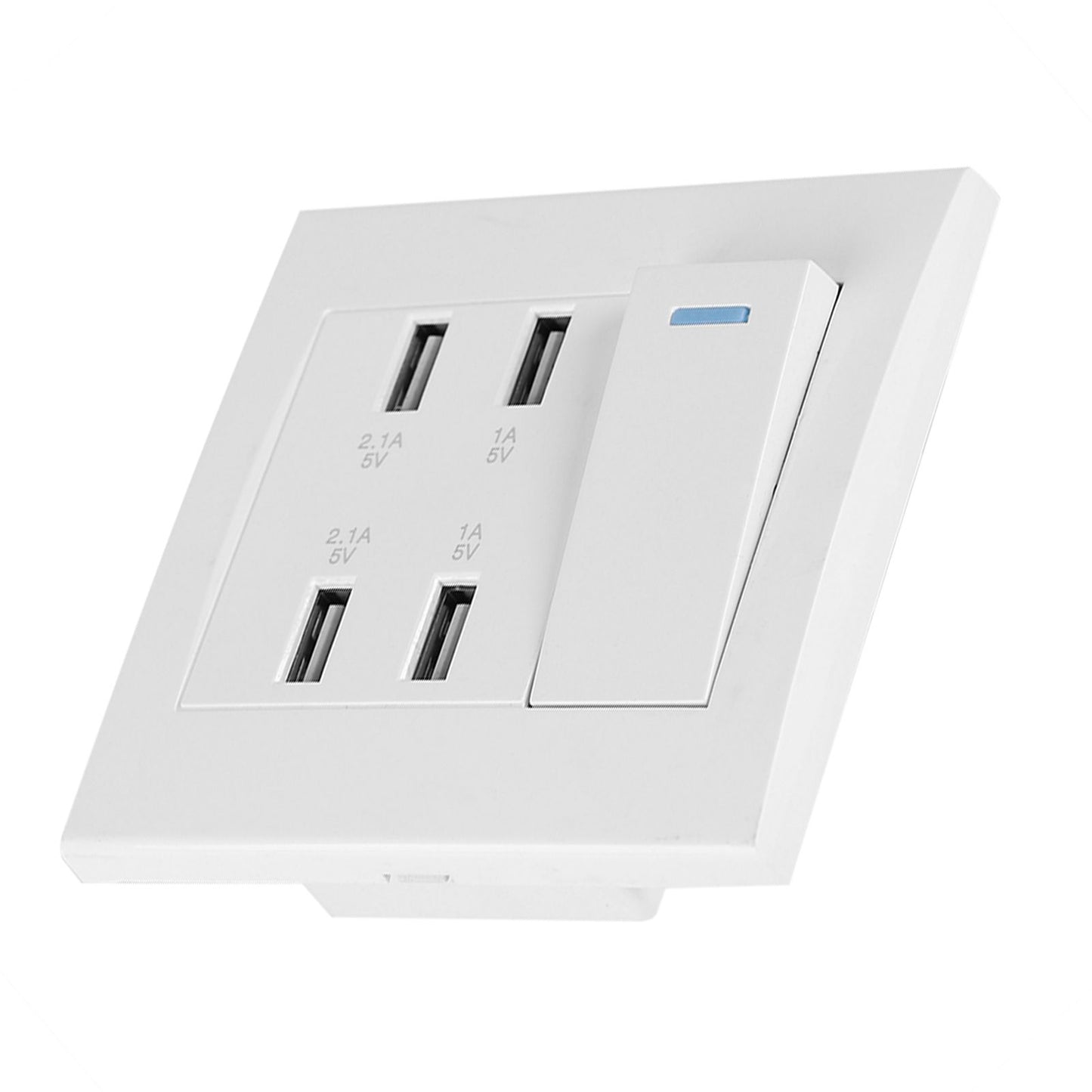 4 Ports Switch Control 5V 2.1A/1A 4100mA USB Wall Mounted Power Socket Charger Outlet(220~250V)