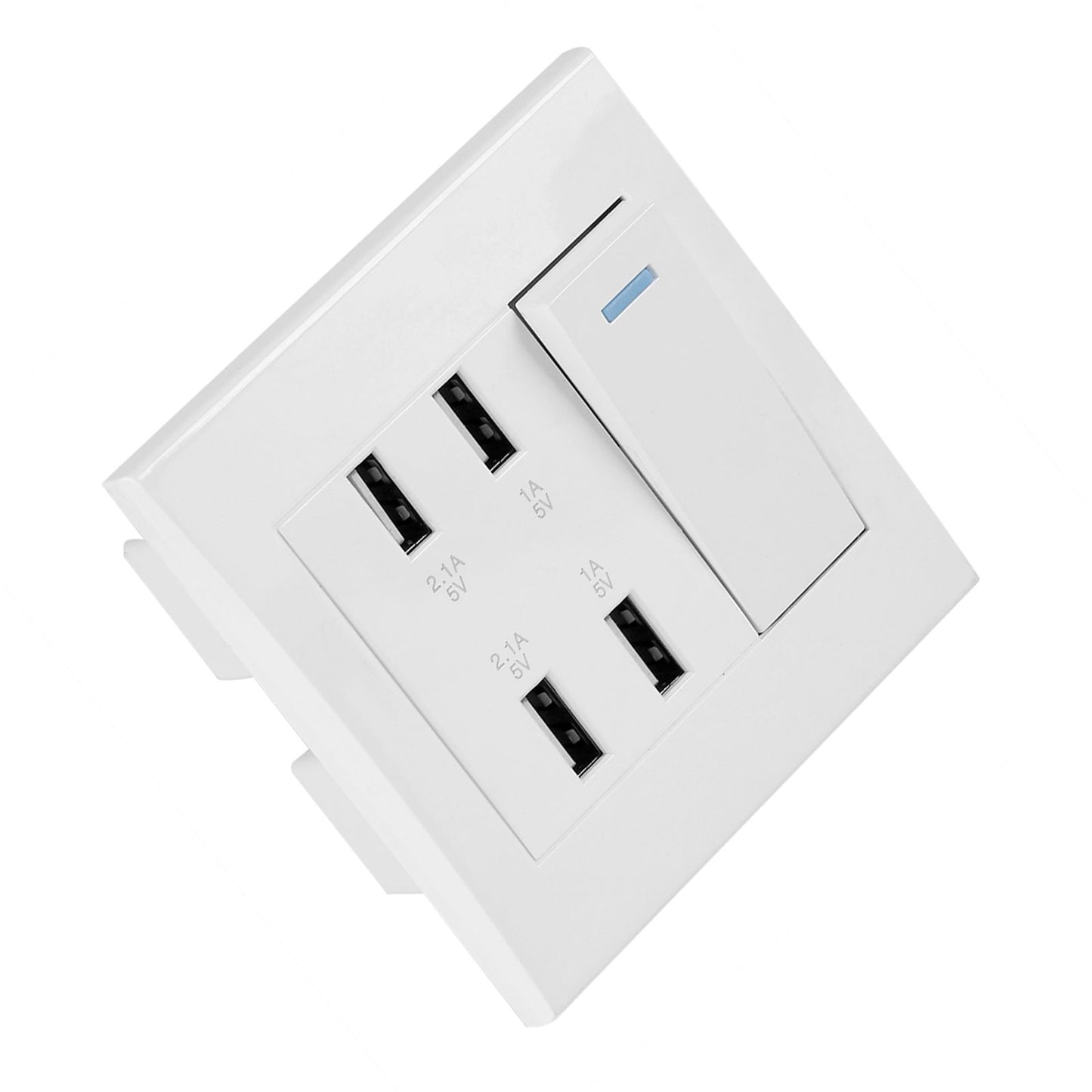 4 Ports Switch Control 5V 2.1A/1A 4100mA USB Wall Mounted Power Socket Charger Outlet(220~250V)